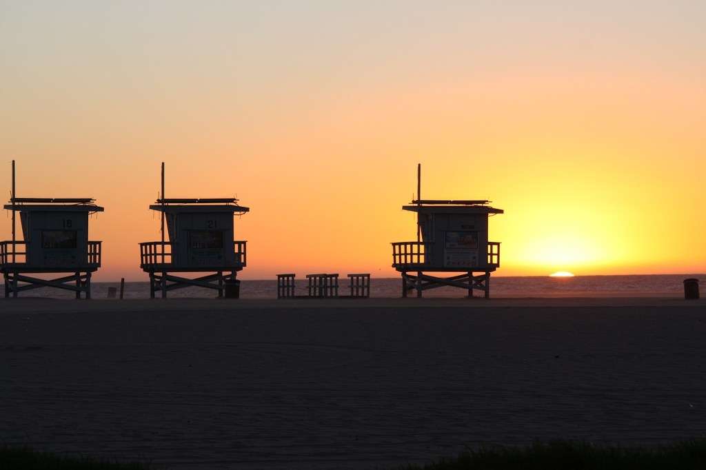 venice beach LA at sunset 